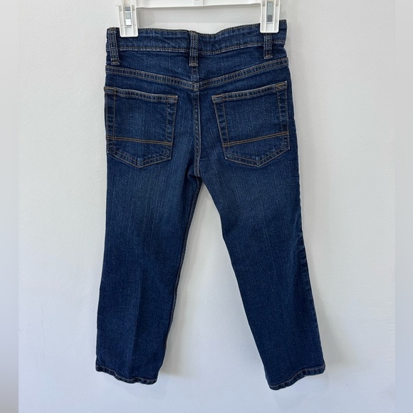 Cat & Jack Boys Blue Bootcut Stretch Denim Jeans with Waistband Adjuster Elastic - Picture 6 of 6